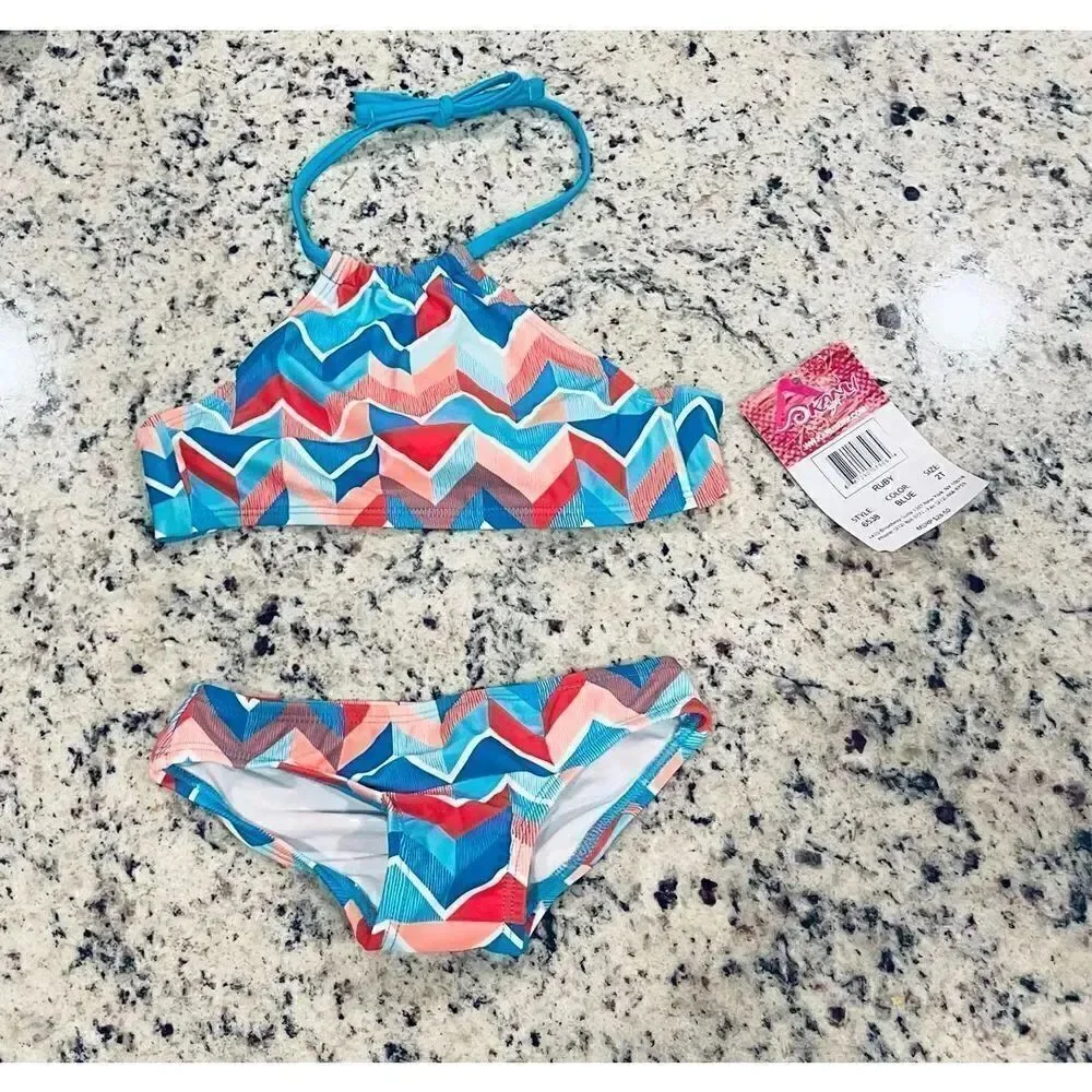 Kanu Surf Girls' Mahina UPF 50+ Beach Sport Halter Bikini 2-Piece Swimsuit,